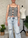 Josie B+W Stripe Bow Mini Tank