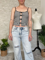 Josie B+W Stripe Bow Mini Tank