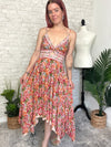 Heidi Twist Peach Floral Dress
