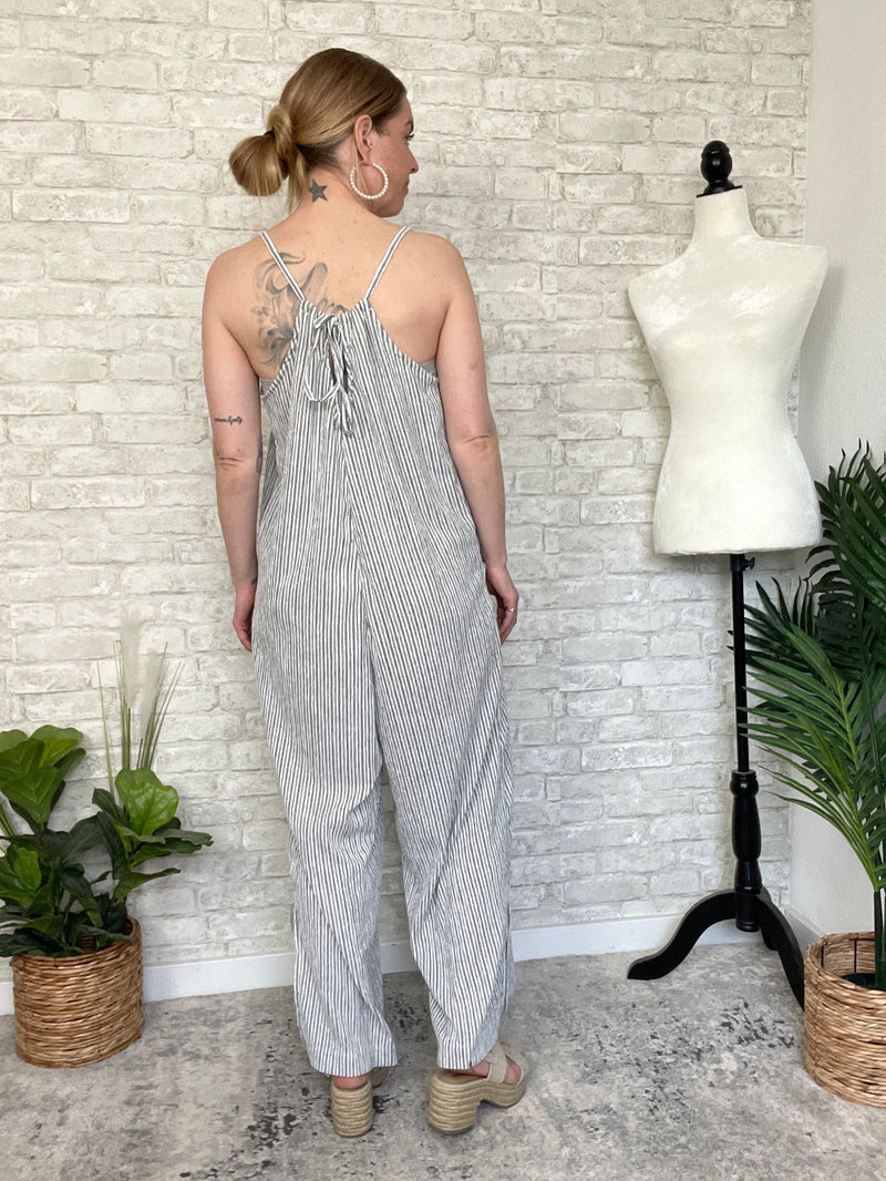 Holly Striped Overall Jumpsuit