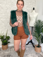 Rochelle Fuzzy Vest Green