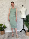 Plume Ribbed Dress Sage Green