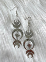 Moon + Star Dangle Earring Silver