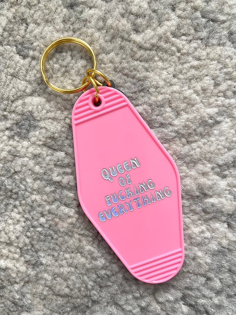 Queen Of Fucking Everything Motel Keychain