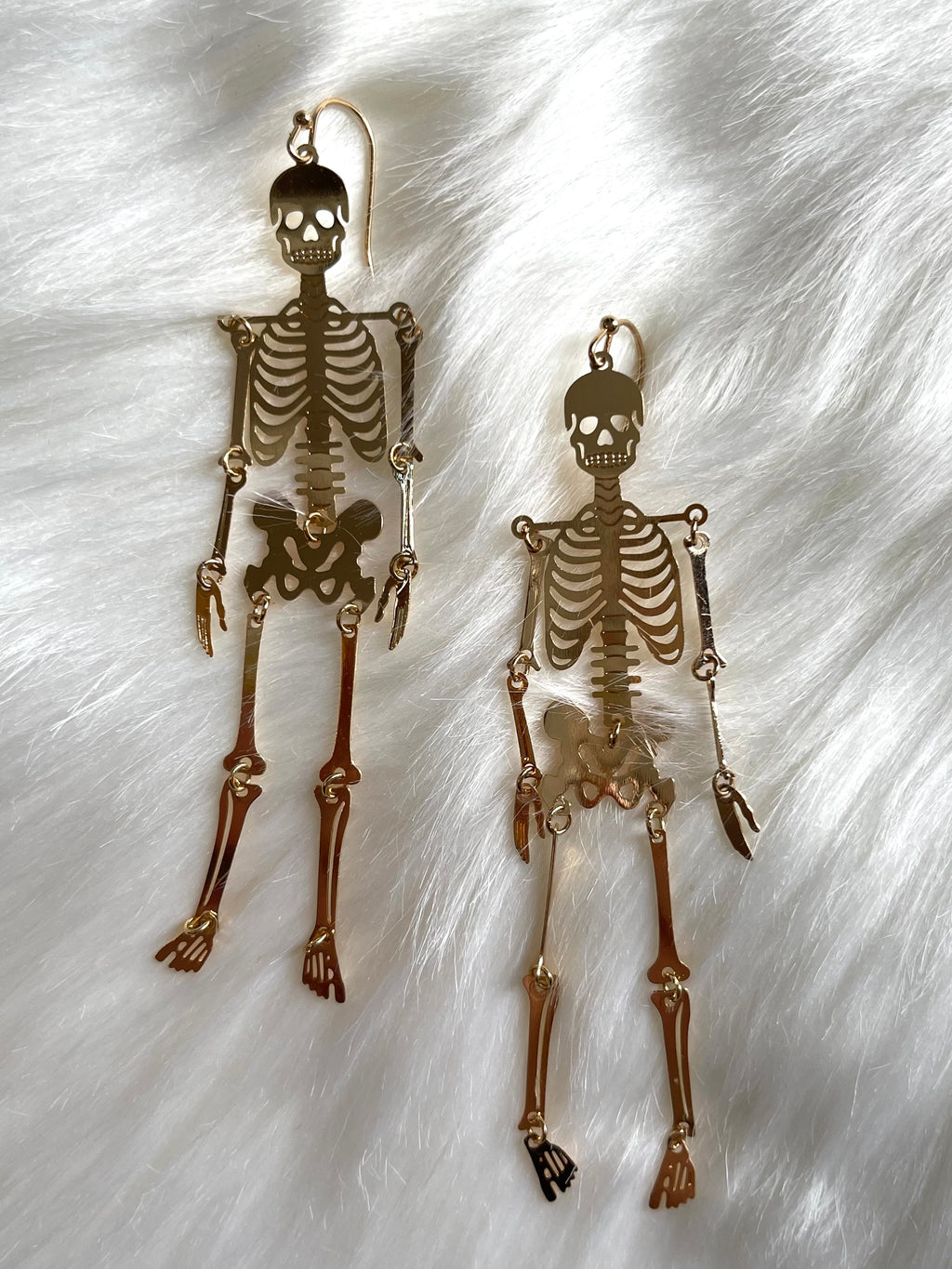 Dancing Skeleton Earrings Gold