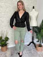 Sphinx Black Crinkle Top