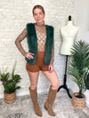 Rochelle Fuzzy Vest Green