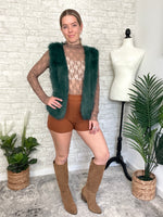 Rochelle Fuzzy Vest Green