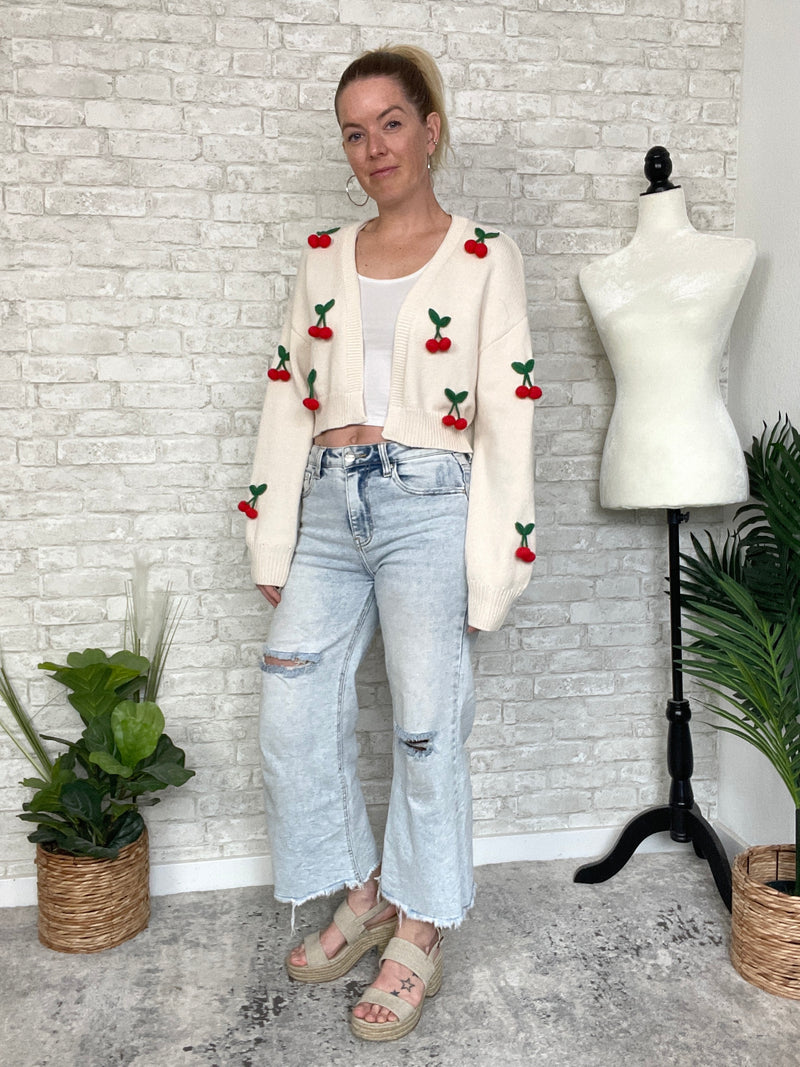 Cream Bauble Cherry Cardigan