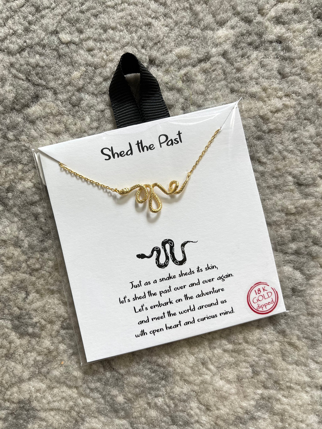 Shed The Past Snake Pendant Gold