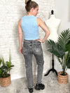 Sherrie Cable Knit Crop Top Blue