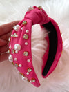 Dolly Pearl + Rhinestone Headband Pink