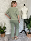 Pearl Puff Knit Top Sage