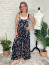 Daisy Navy Velvet Overall