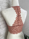 Floral Lace Racerback Bralette Rose