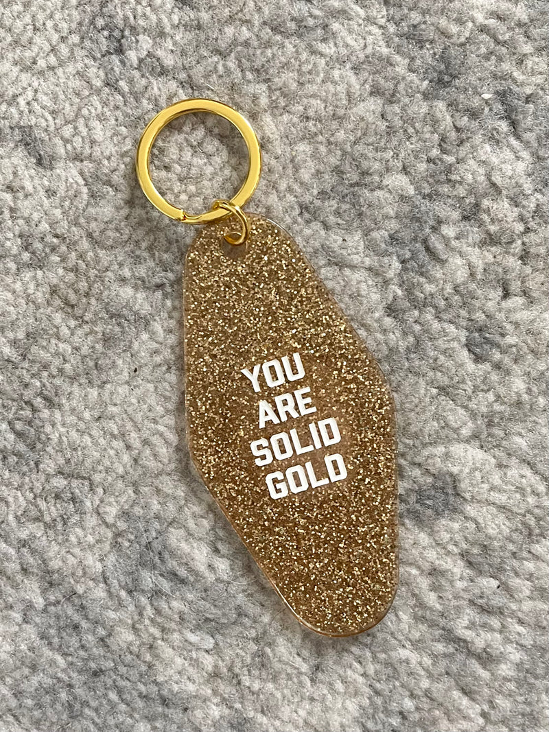 Solid Gold Motel Keychain