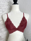 Butterfly Lace Bralette Burgundy