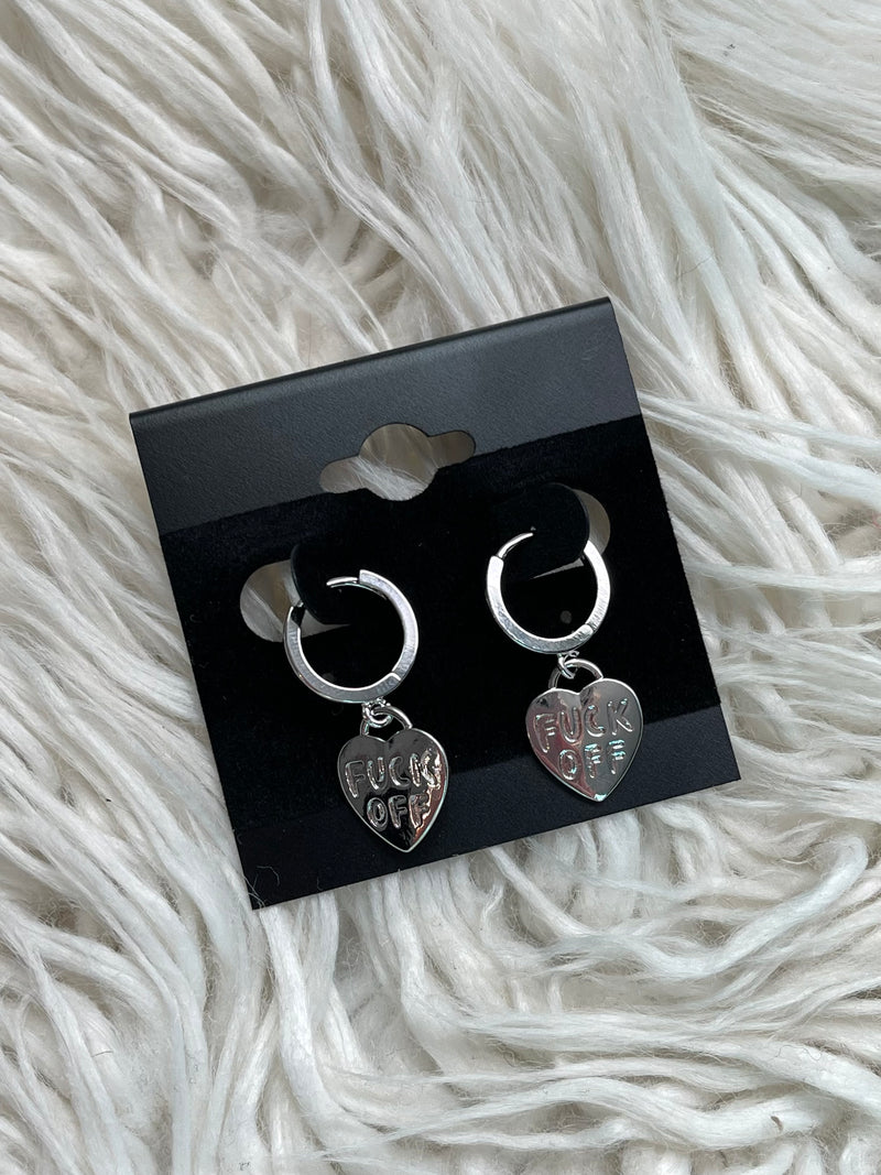 Fuck Off Earring Silver