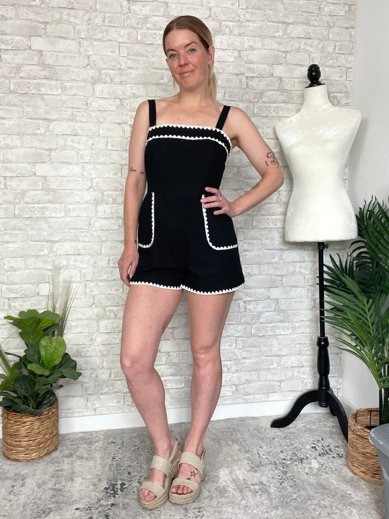 Cayla Black+White Romper