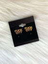 Fuck Off Bold Stud Earring Gold