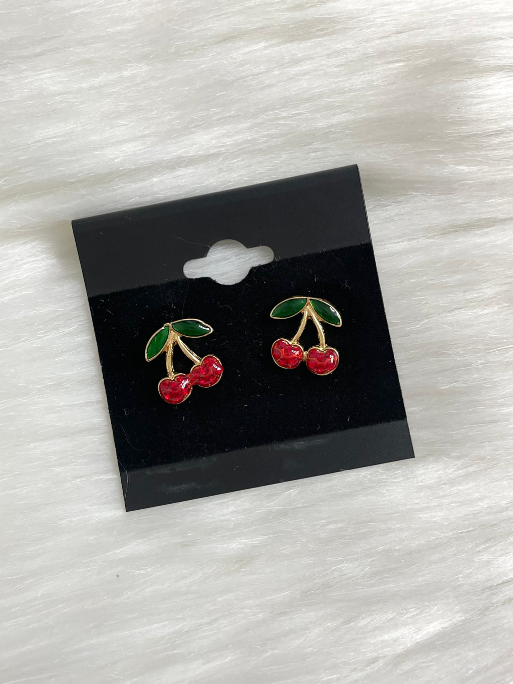 Cherry Acrylic Stud Earrings