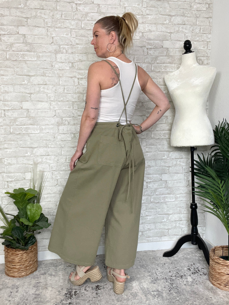 Grace Green Cropped Overall