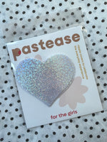 Silver Glitter Heart Pasties