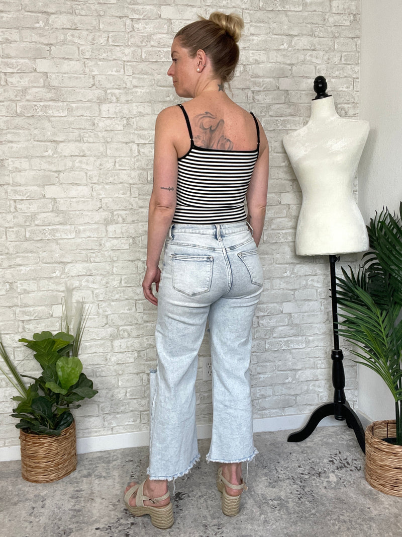 Josie B+W Stripe Bow Mini Tank