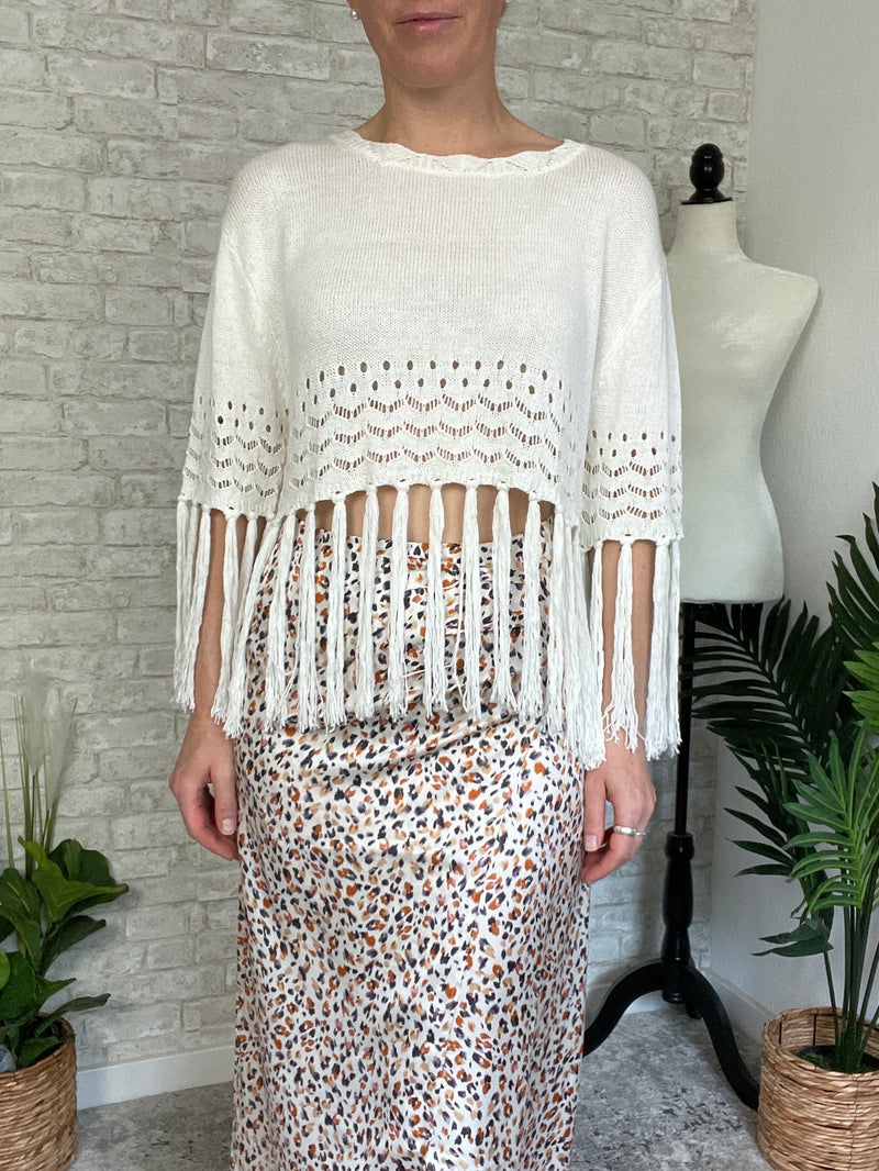 Josephine Tassel Top Cream