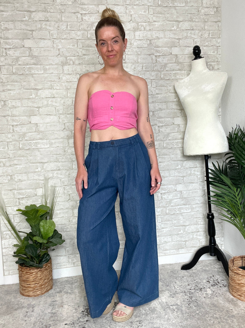 Lucela Super Wide Leg Dark Denim