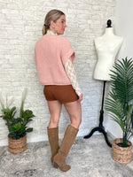 Lanny Short Sleeve Button-Up Cardigan Pink