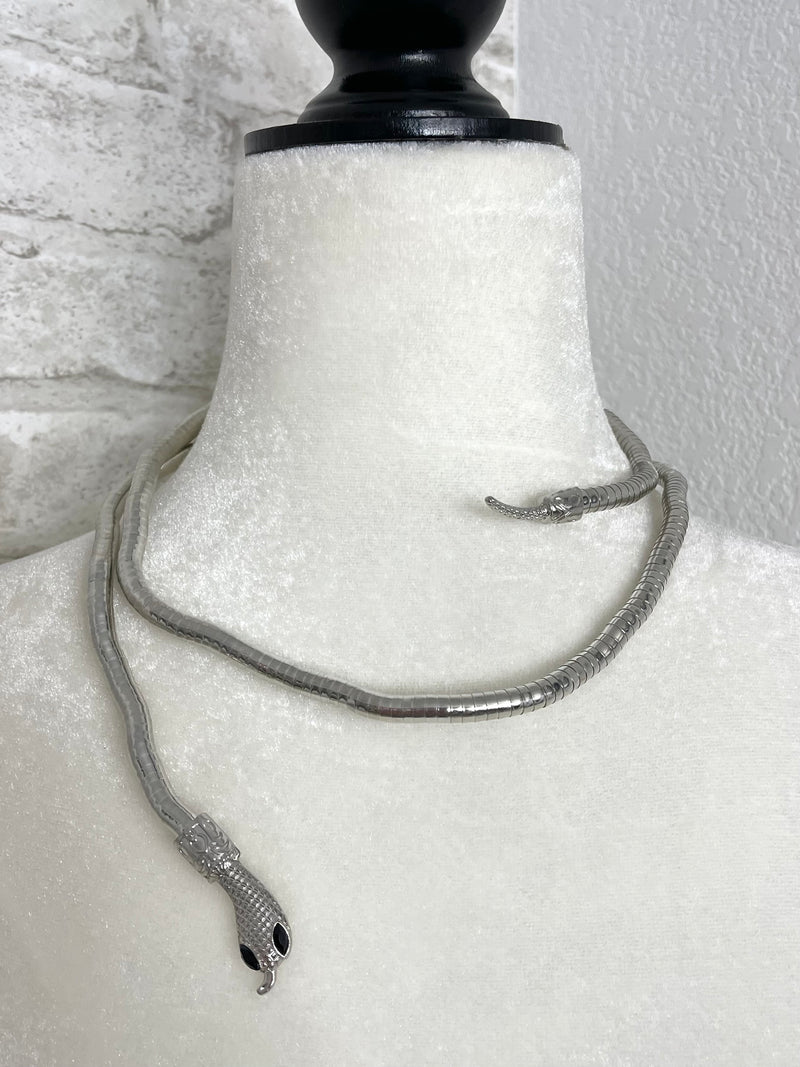 Bendable Wrapped Snake - Necklace/Bracelet Silver