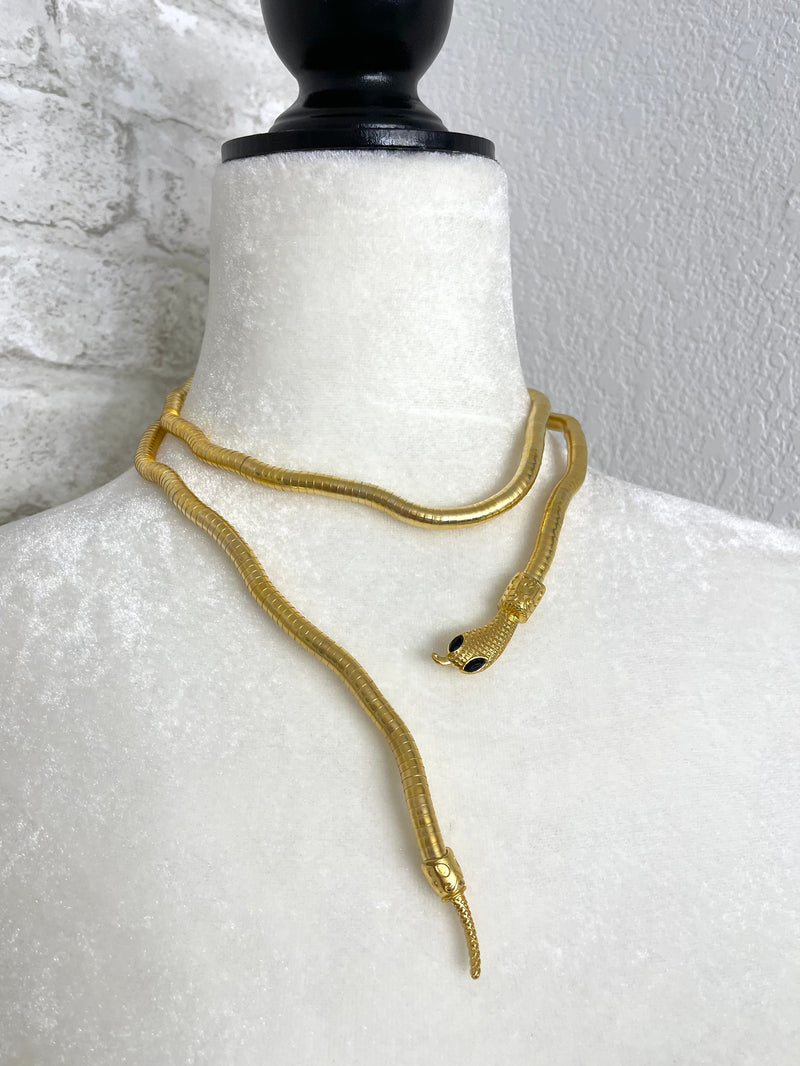 Bendable Wrapped Snake - Necklace/Bracelet Gold