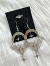 Moth Moon Earring Silver