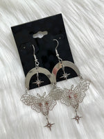 Moth Moon Earring Silver