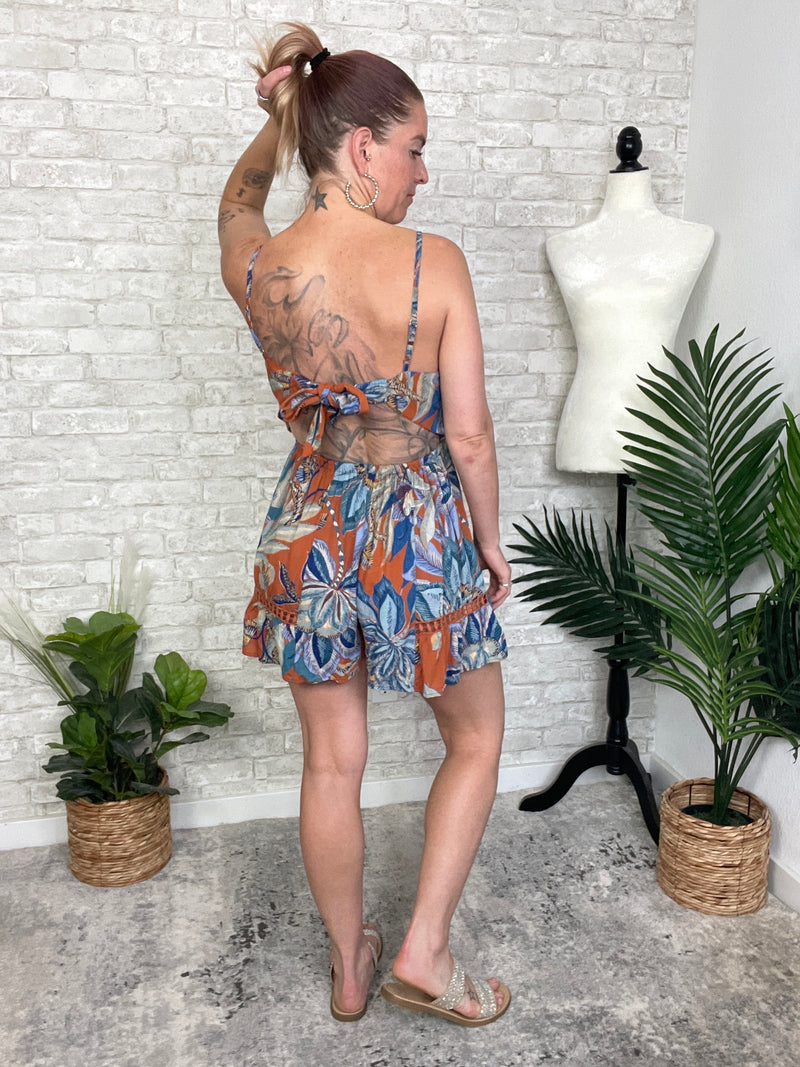 Mirabelle Ginger+Teal Romper