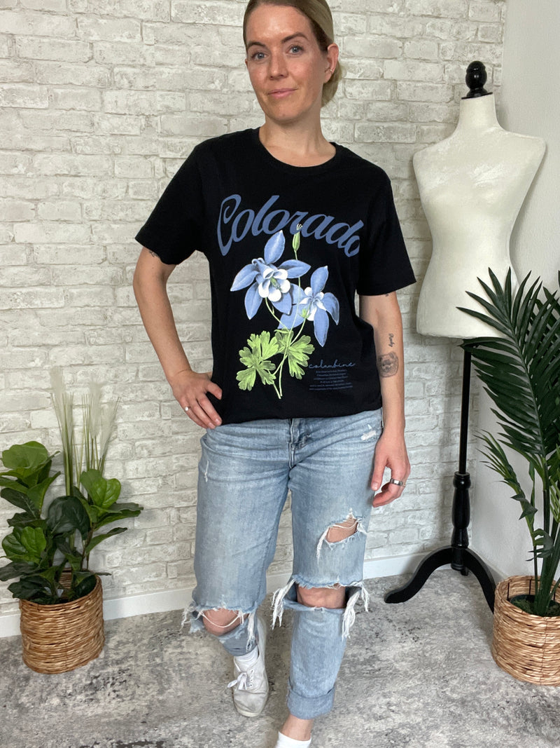 Colorado Columbine T-Shirt Black