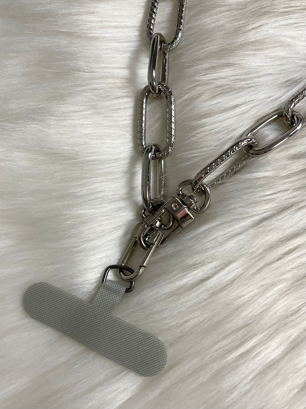 Cell Phone Fancy Chain Strap Long Silver