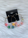 Happy Bead Hoop Earrings