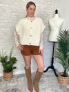 Lanny Short Sleeve Button-Up Cardigan Cream