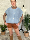 Lanny Short Sleeve Button-Up Cardigan Blue