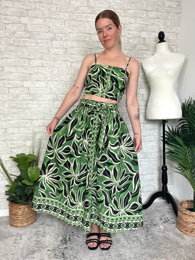 Vienne Green Skirt Set