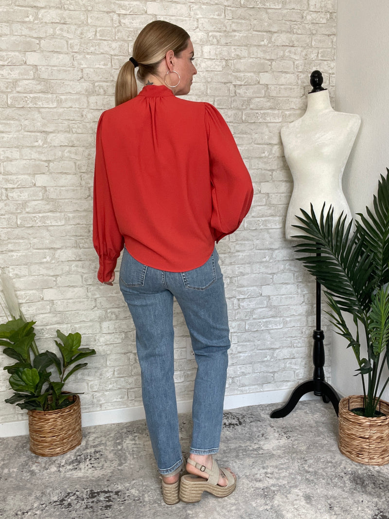 Celine Bow Blouse Rust