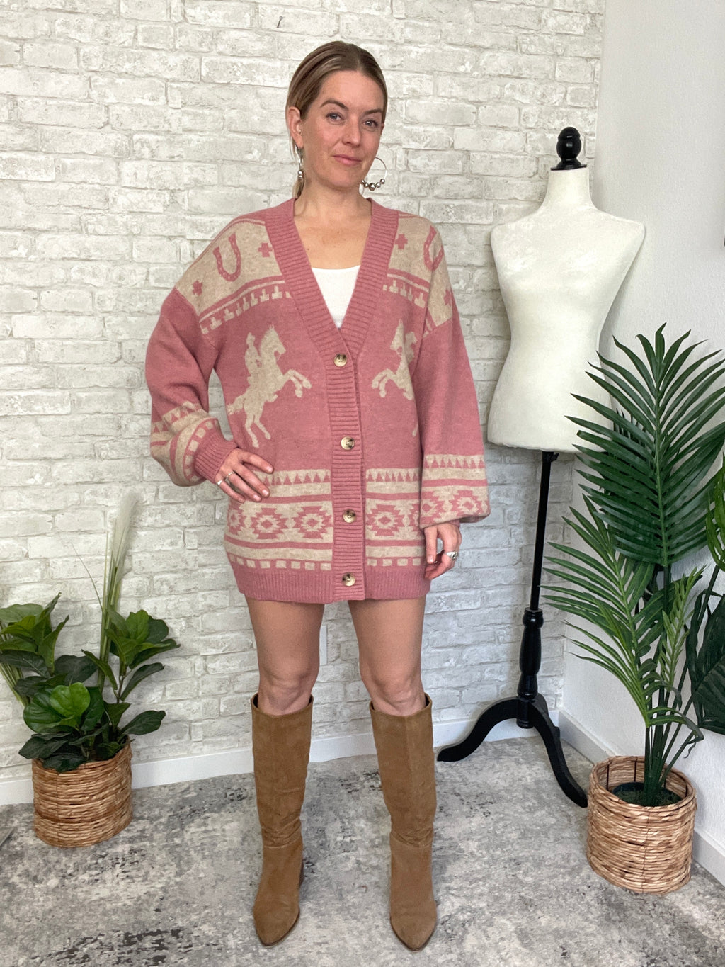 Holly Western Cardigan Pink
