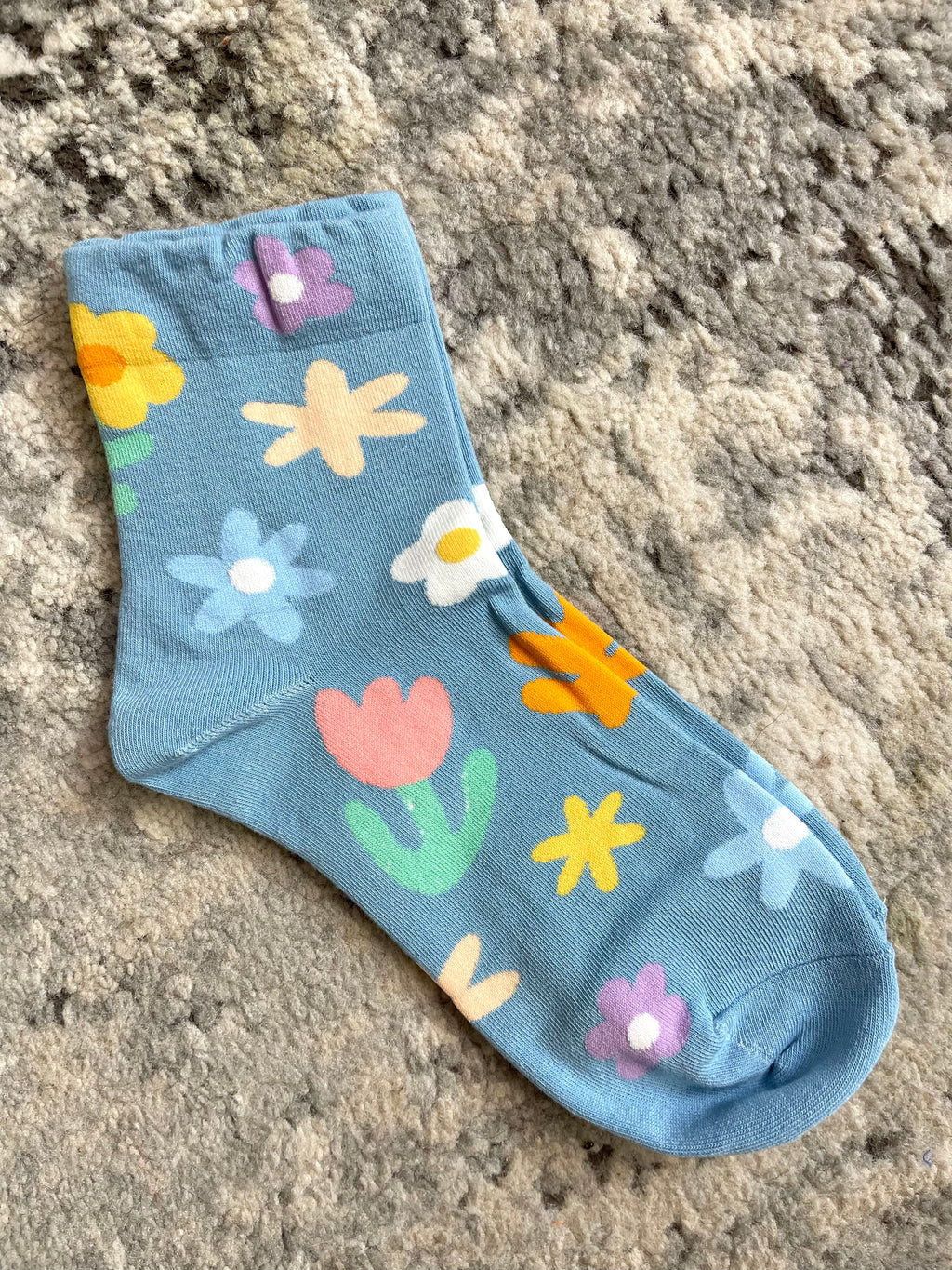 Vintage Floral Socks - Blue