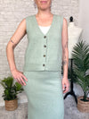 Christine Sage Sweater Set - Vest