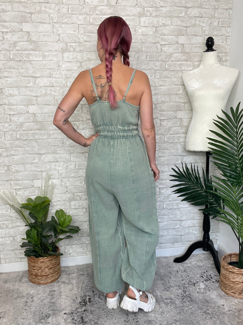 Sage Gauze Jumpsuit
