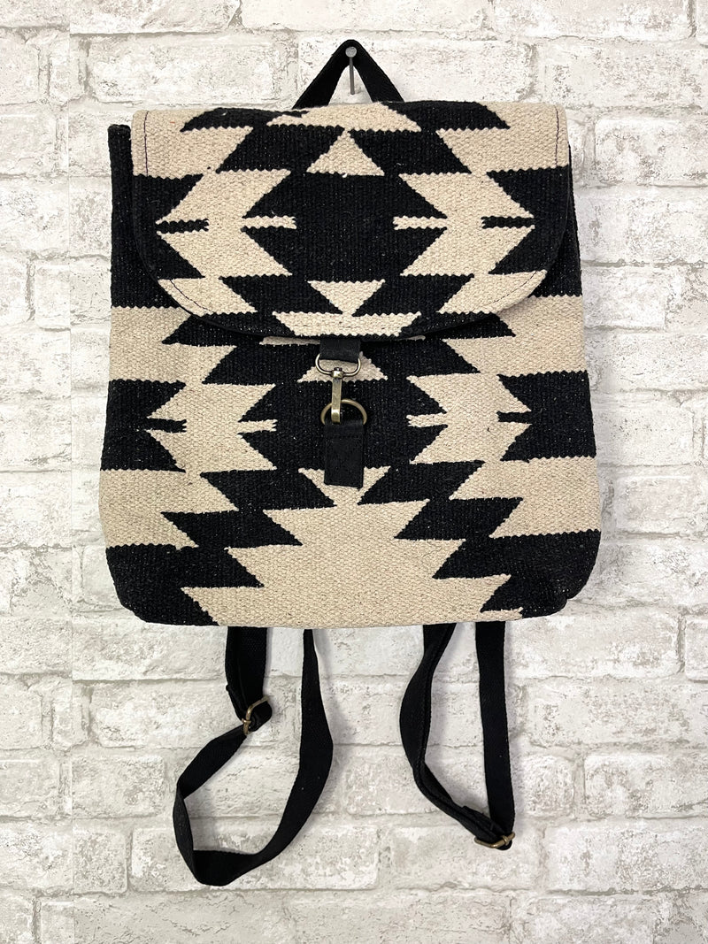 Black & Cream Aztec Backpack