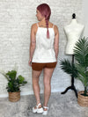 Paige Stripe Tuxedo Tank Top - Beige