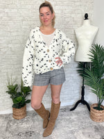 Speckled Knit Cream Cardigan